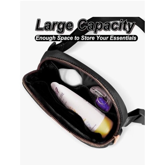 Fanny Pack Or Crossbody Bag Has Initial “ P “ With Lots Of Sparkle On Black - Picture 2 of 7